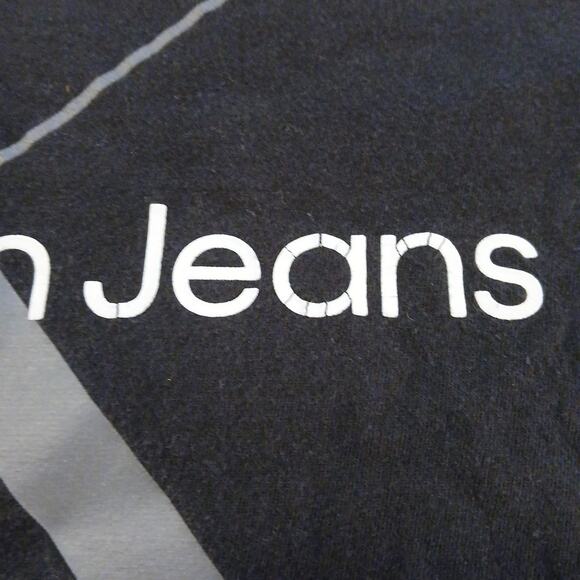 CK Calvin Klein Jeans Black Short Sleeve T-Shirt Size Medium Logo Tee READ - Picture 4 of 9